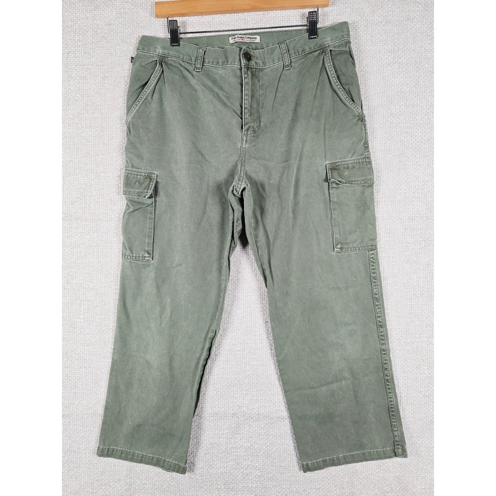 Y2K Polo Jeans Co Ralph Lauren Womens Cargo Olive Green Cropped Pants Sz 12/W33